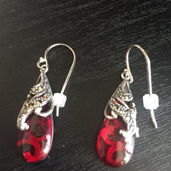 SLC THAILAND SILVER 925 & GEMSTONE EARRINGS - Picture 2 of 5